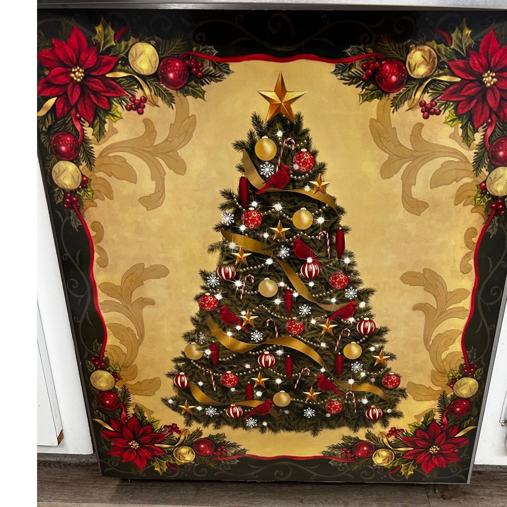 Collections Etc Decorative Christmas‎ Tree Poinsettia dishwasher magnetArt Panel